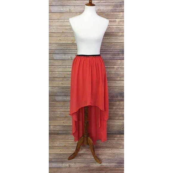 MM Couture By Miss Me High Low Coral Skirt Lined - Picture 1 of 7